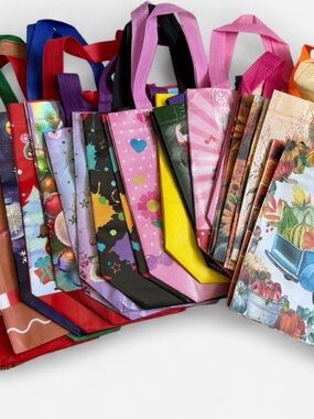 23 small reusable tote bags